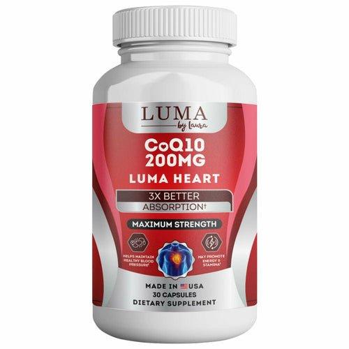 Luma Heart Health Coenzyme CoQ10 200mg High Absorption Capsules - 30 - AthleticResolution